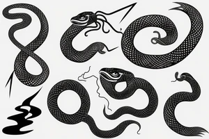 Snake and Lightning tattoo idea