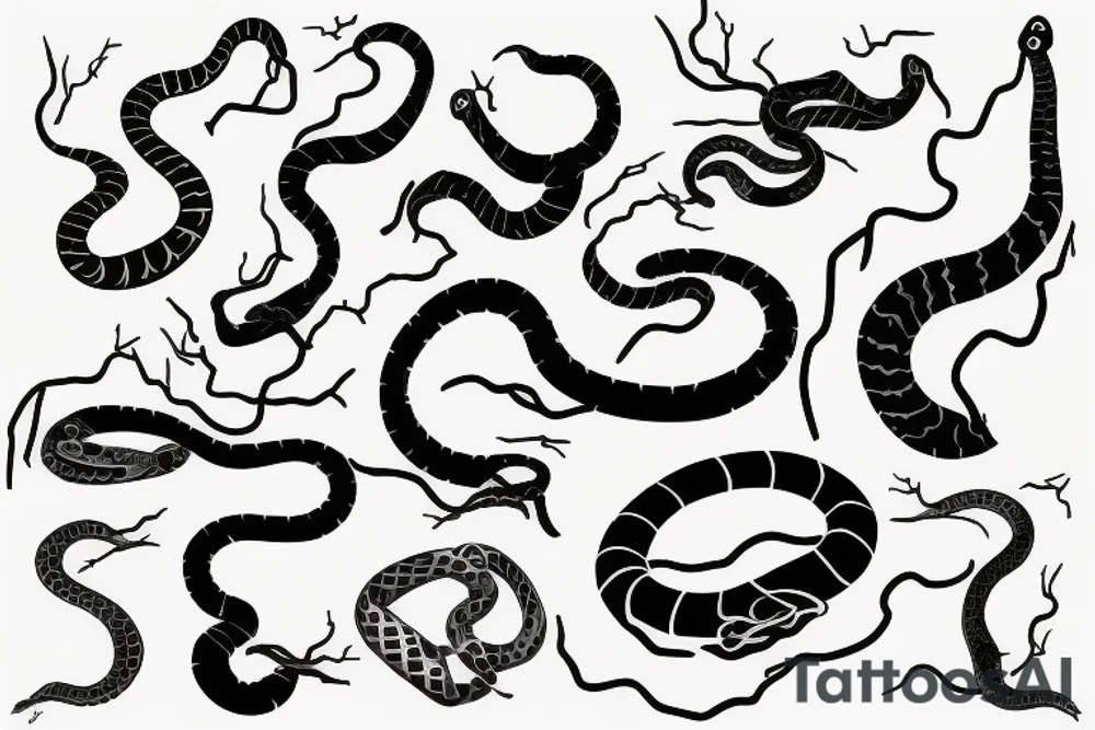 Snake and Lightning tattoo idea