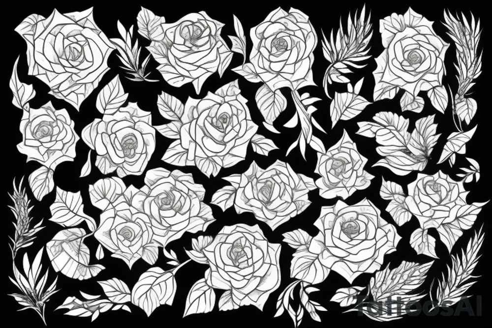 vines with flowers tattoo idea