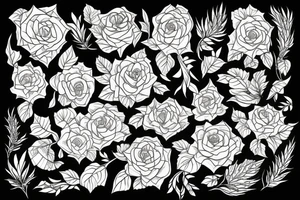 vines with flowers tattoo idea