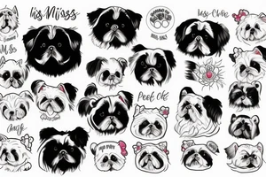 Miss Chan takes care of  Pekingese dog tattoo idea