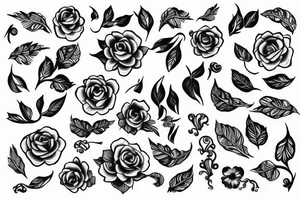 long vines with flowers tattoo idea