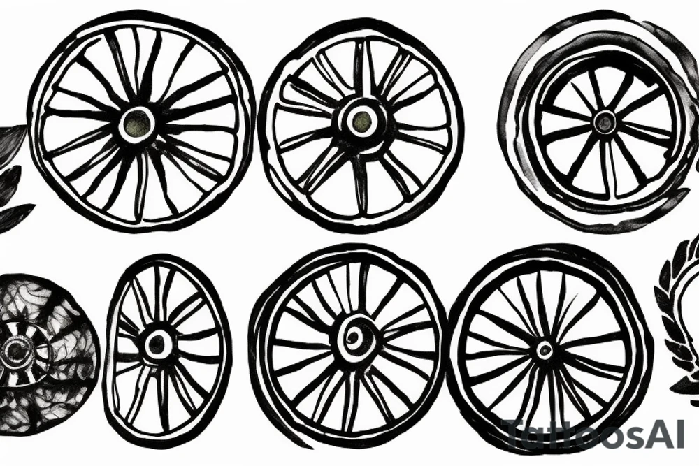 Ship’s wheel with low tide imagery tattoo idea