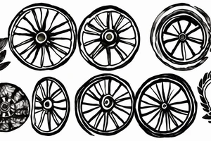Ship’s wheel with low tide imagery tattoo idea