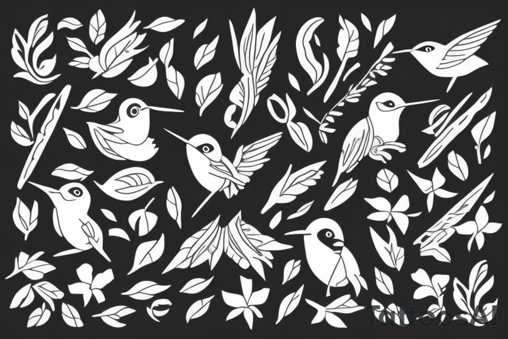 humming-bird with the letter L and C tattoo idea