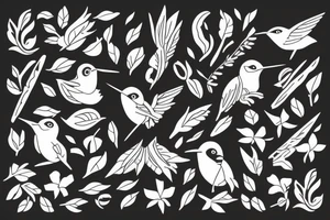 humming-bird with the letter L and C tattoo idea
