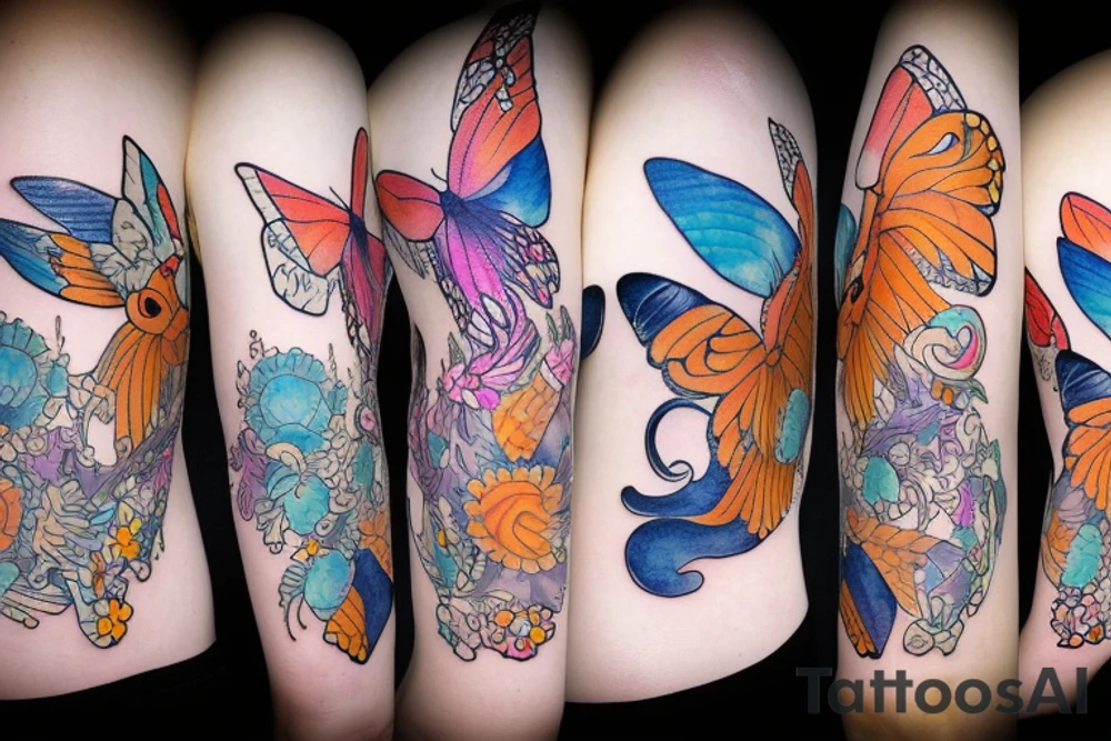 Kitsune with a butterfly tattoo idea