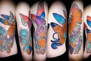 Kitsune with a butterfly tattoo idea