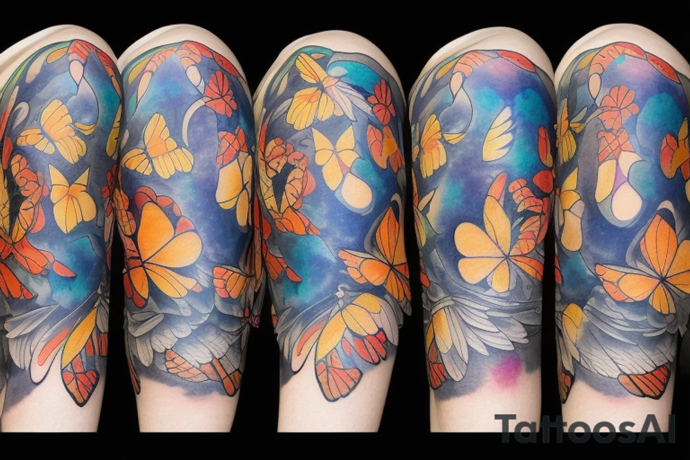 Kitsune with a butterfly tattoo idea