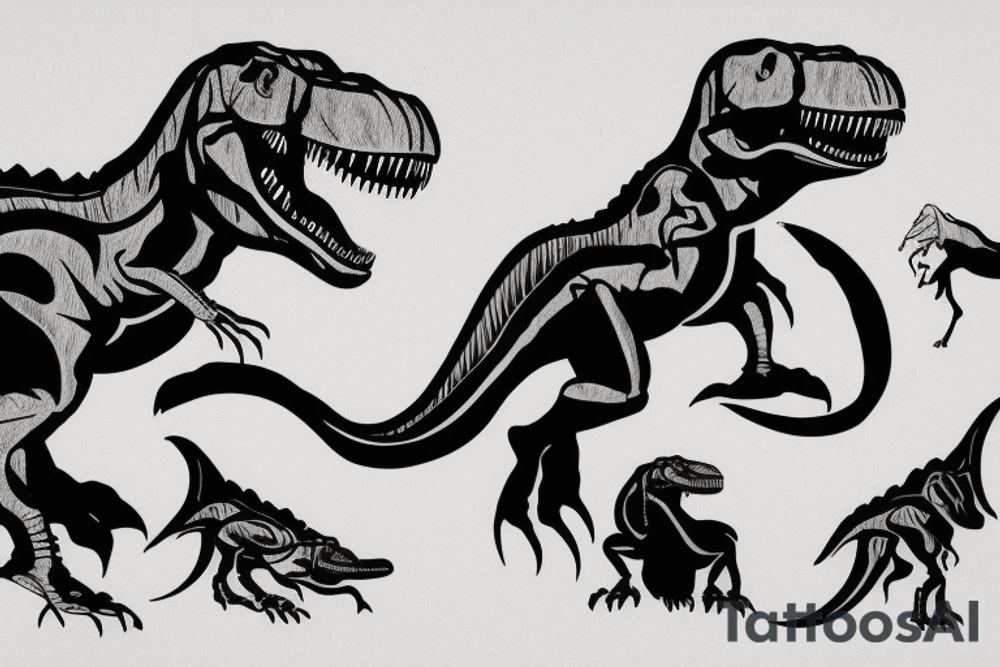T-Rex in high heels tattoo idea