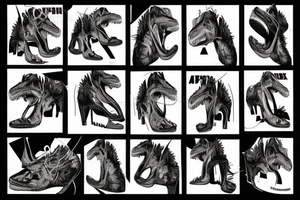 Tyrannosaurus rex wearing high heels tattoo idea