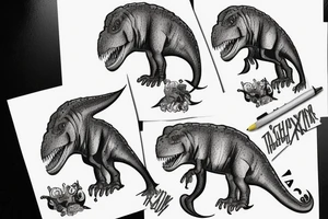 Tyrannosaurus rex wearing high heels tattoo idea