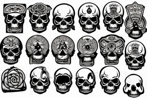 Skull with third eye and german helmet tattoo idea