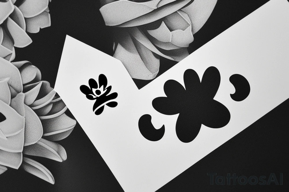 lotto flower with a disguised letter N - very minimalistic - the Om can be added as well tattoo idea