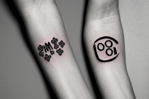 lotto flower with a disguised letter N - very minimalistic - the Om can be added as well tattoo idea