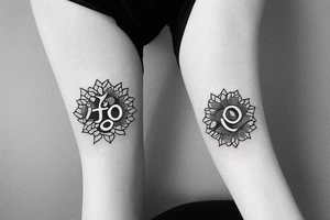 lotto flower with a disguised letter N - very minimalistic - the Om can be added as well tattoo idea