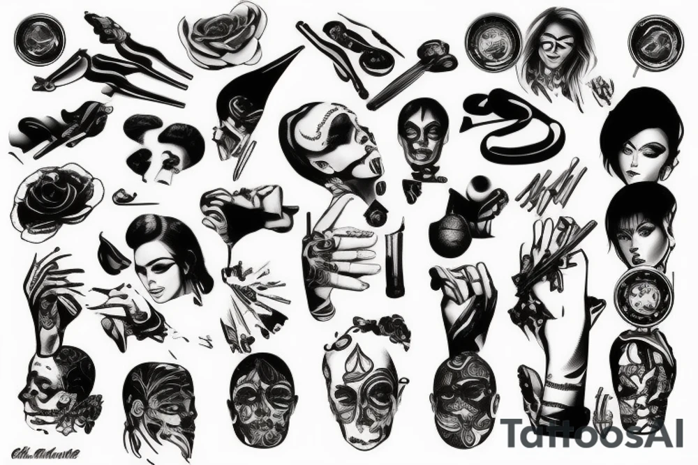 Sex and violence tattoo idea