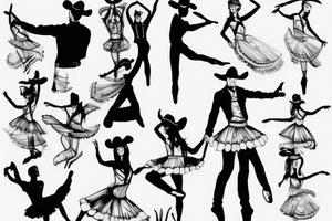 Cowboy dancing with ballerina tattoo idea