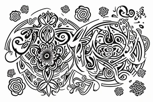 lotto flower with the om with a disguised letter N tattoo idea