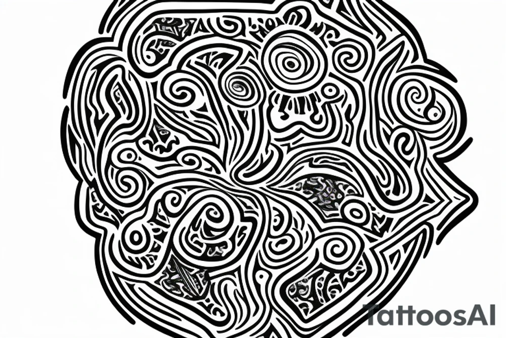 lotto flower with the om with a disguised letter N tattoo idea