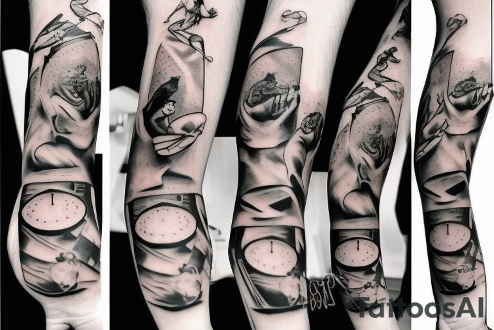 Cowboy dancing with ballerina tattoo idea