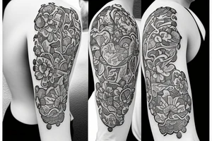 lotto flower with a disguised letter N tattoo idea