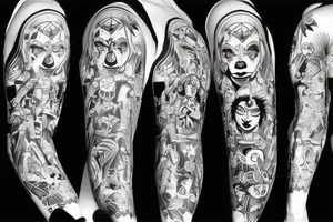 Chicano style clownngirl tattoo idea