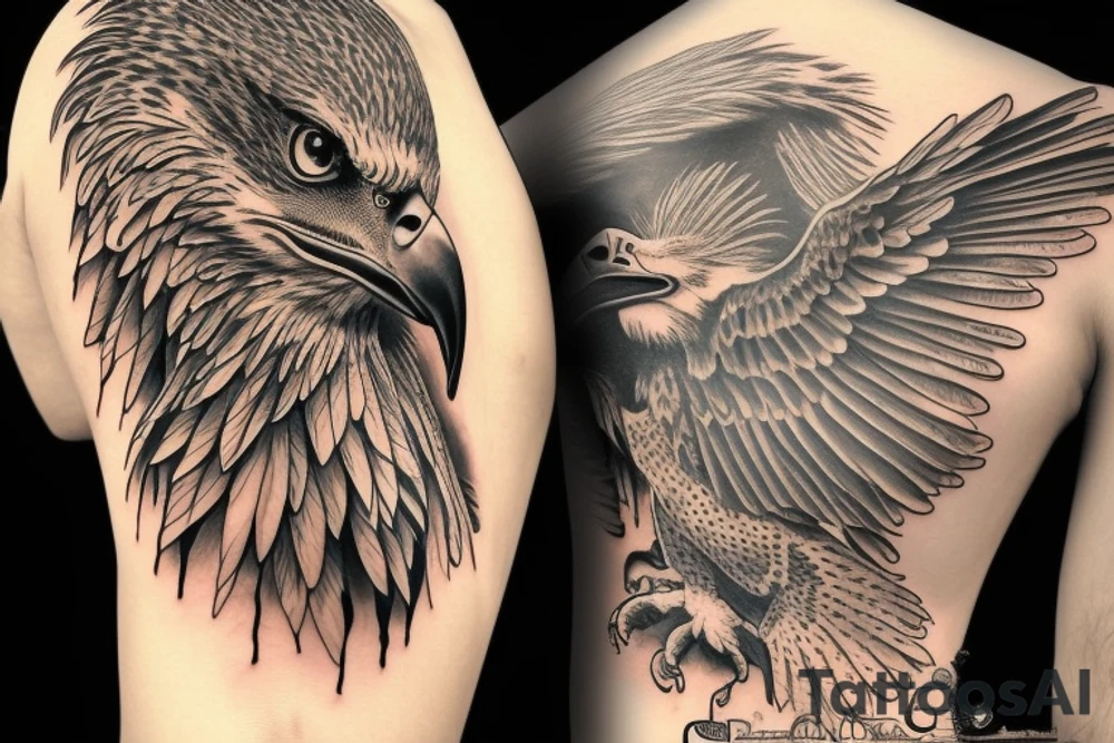 Eagle inside the globe tattoo idea