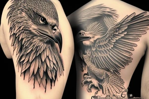 Eagle inside the globe tattoo idea