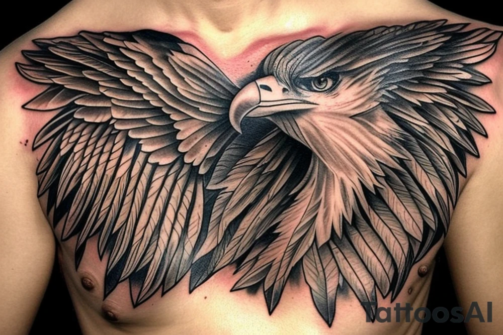 Eagle inside the heart tattoo idea