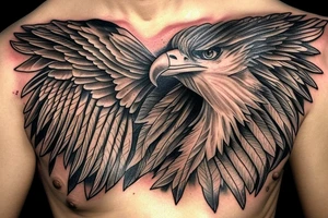 Eagle inside the heart tattoo idea