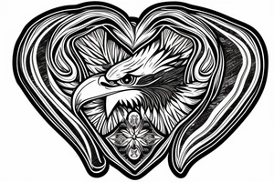 Eagle inside the heart tattoo idea