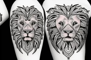 Lion inside the heart tattoo idea