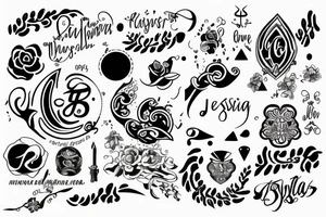 jessica name with symbols tattoo idea