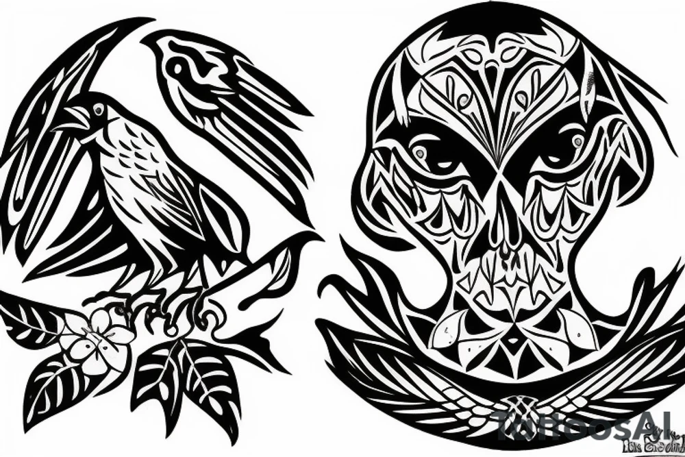 Crow made out of glass tattoo idea