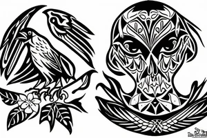 Crow made out of glass tattoo idea