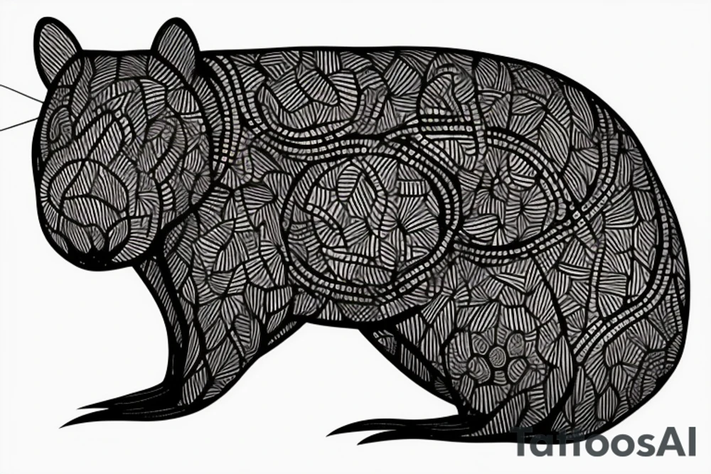 Wombat, and there's a copybara on his back tattoo idea