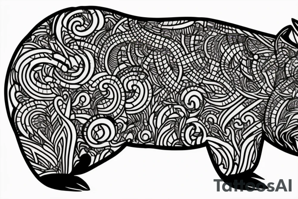 Wombat, and there's a copybara on his back tattoo idea