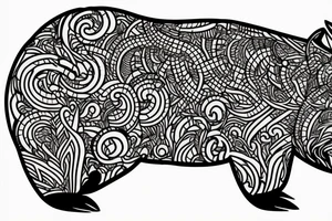 Wombat, and there's a copybara on his back tattoo idea