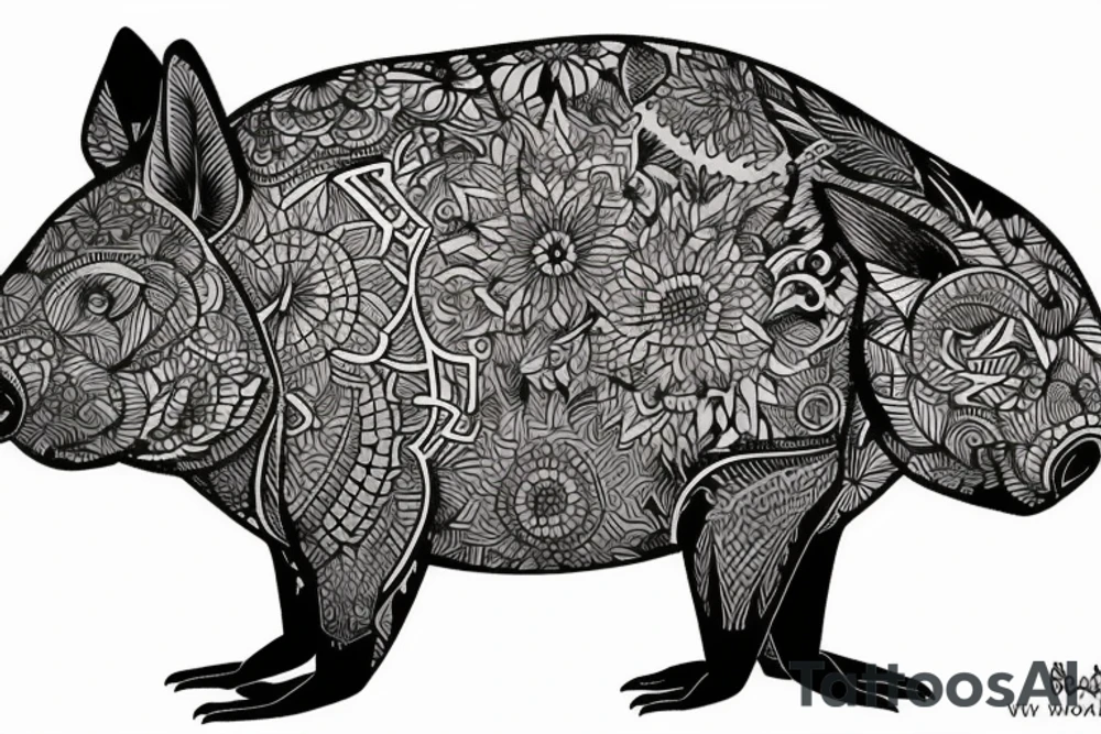 Wombat, and there's a copybara on his back tattoo idea