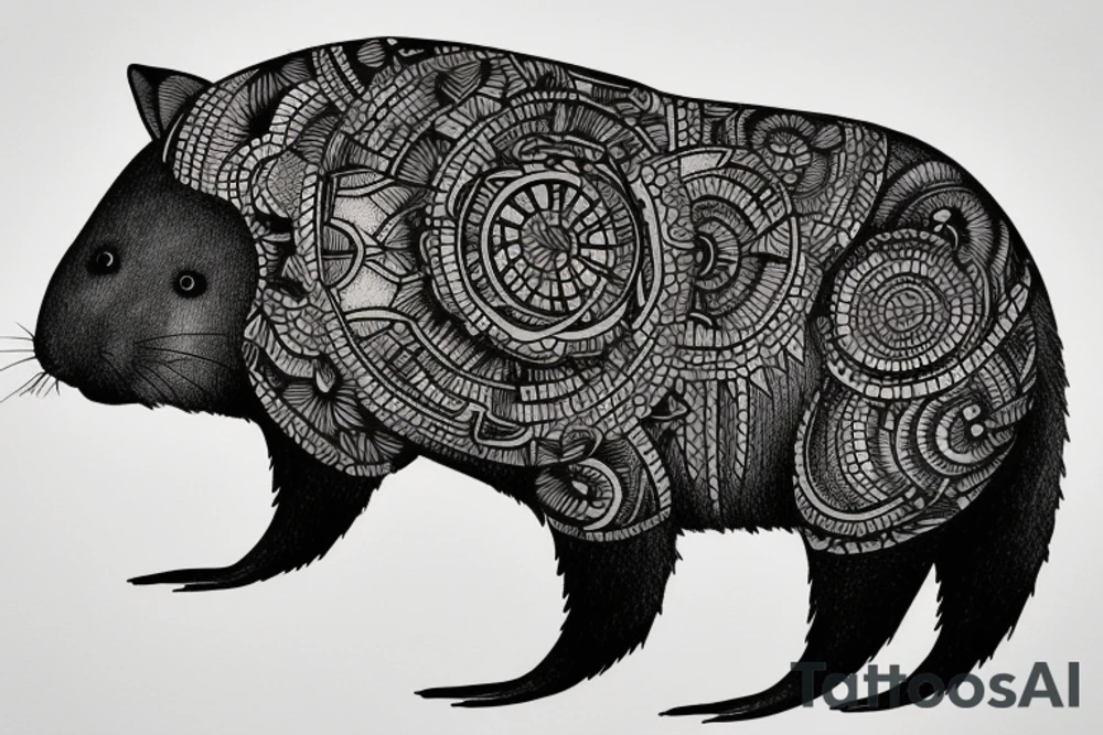 Wombat, and there's a copybara on his back tattoo idea