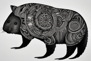 Wombat, and there's a copybara on his back tattoo idea