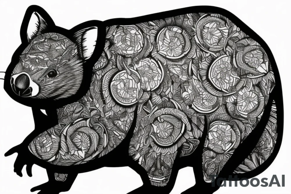 Wombat, and there's a copybara on his back tattoo idea