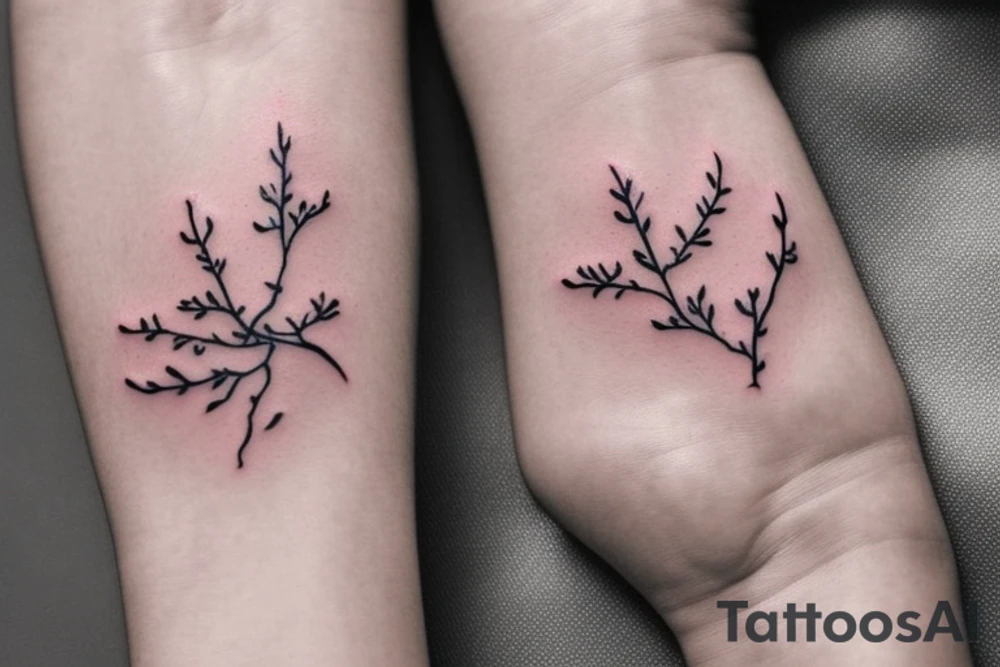 simple and small plum blossom at different stages of blooming. Tattoo will be small and by the wrist area. Mostly white flower but with some pink shading or deatails tattoo idea