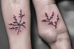 simple and small plum blossom at different stages of blooming. Tattoo will be small and by the wrist area. Mostly white flower but with some pink shading or deatails tattoo idea