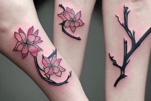 simple and small plum blossom at different stages of blooming. Tattoo will be small and by the wrist area. Mostly white flower but with some pink shading or deatails tattoo idea