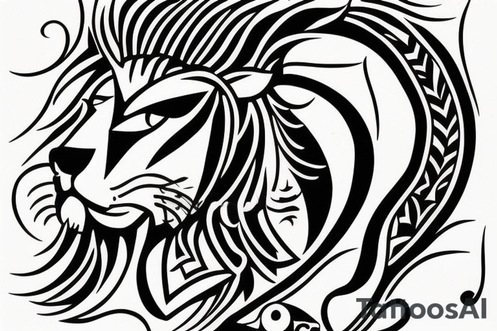 lion of spades tattoo idea