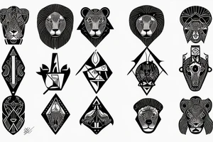lion of spades tattoo idea