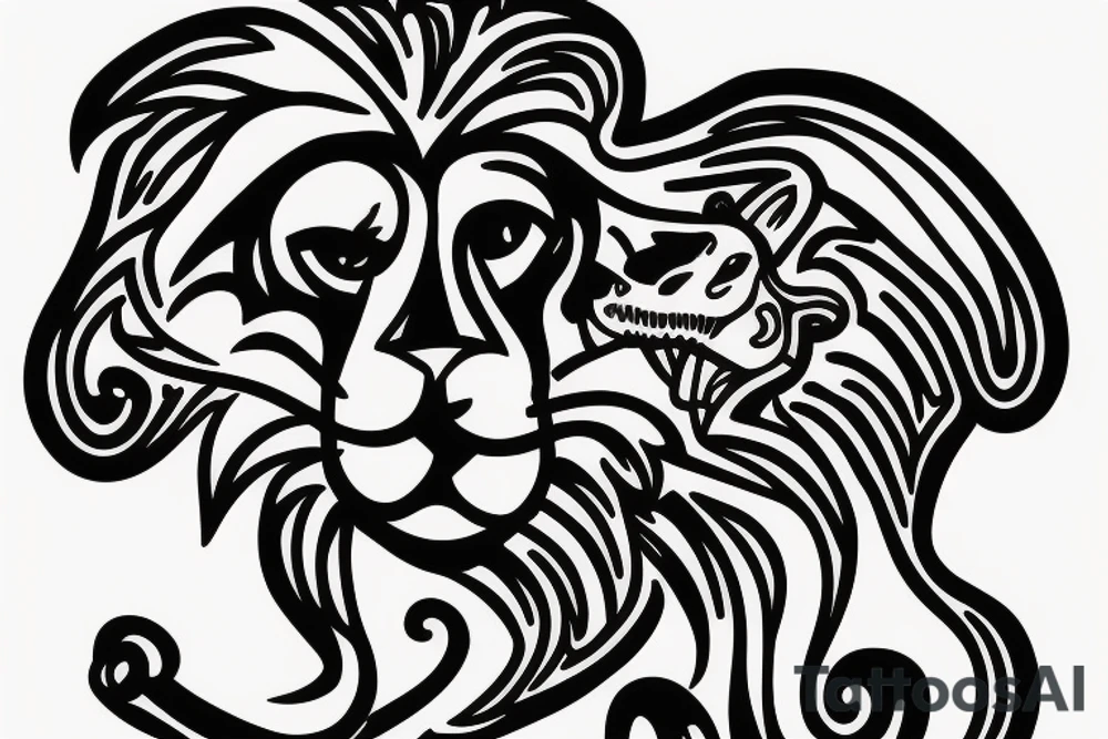 lion of spades tattoo idea