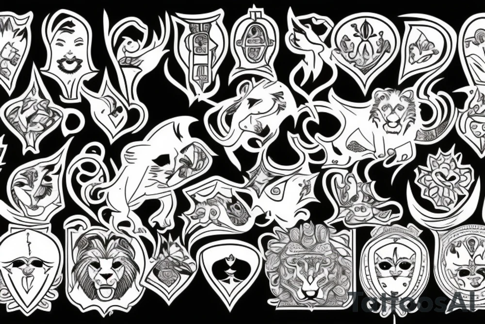 lion of spades tattoo idea